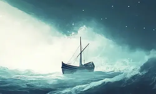 Boat on the water near the shoreline